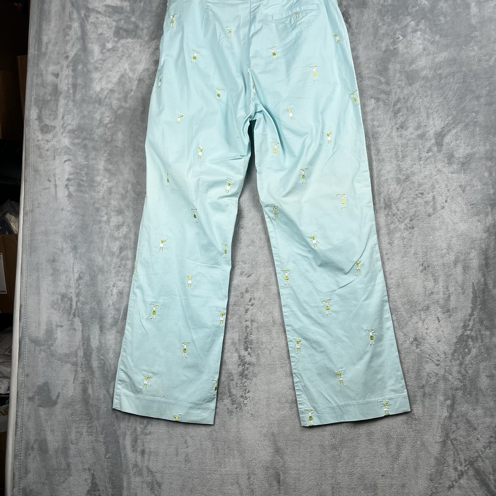 Lilly Pulitzer Mens Light Blue Embroidered Golf Golfer Pants Size 12 Preppy